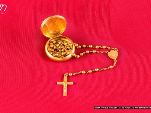 Gold-Plated Rosary with Marie Case - Chapelet plaqué or, Early 20th Centur